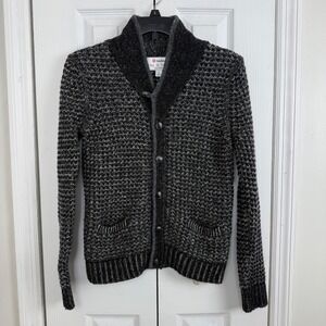 Rag & Bone Neiman Marcus Target Womens Shawl Collar Cardigan Black White Wool L‎